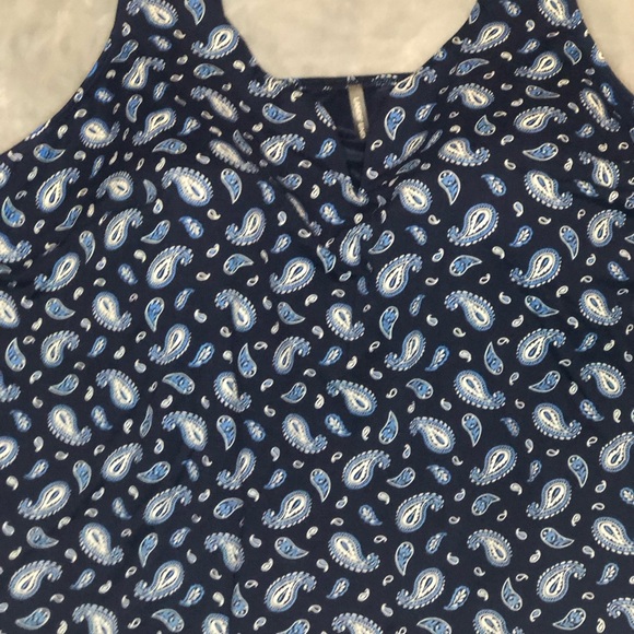 Lands" End Women's Tankini Swimsuit Top Navy with Paisley Print Size 24W - Picture 2 of 6